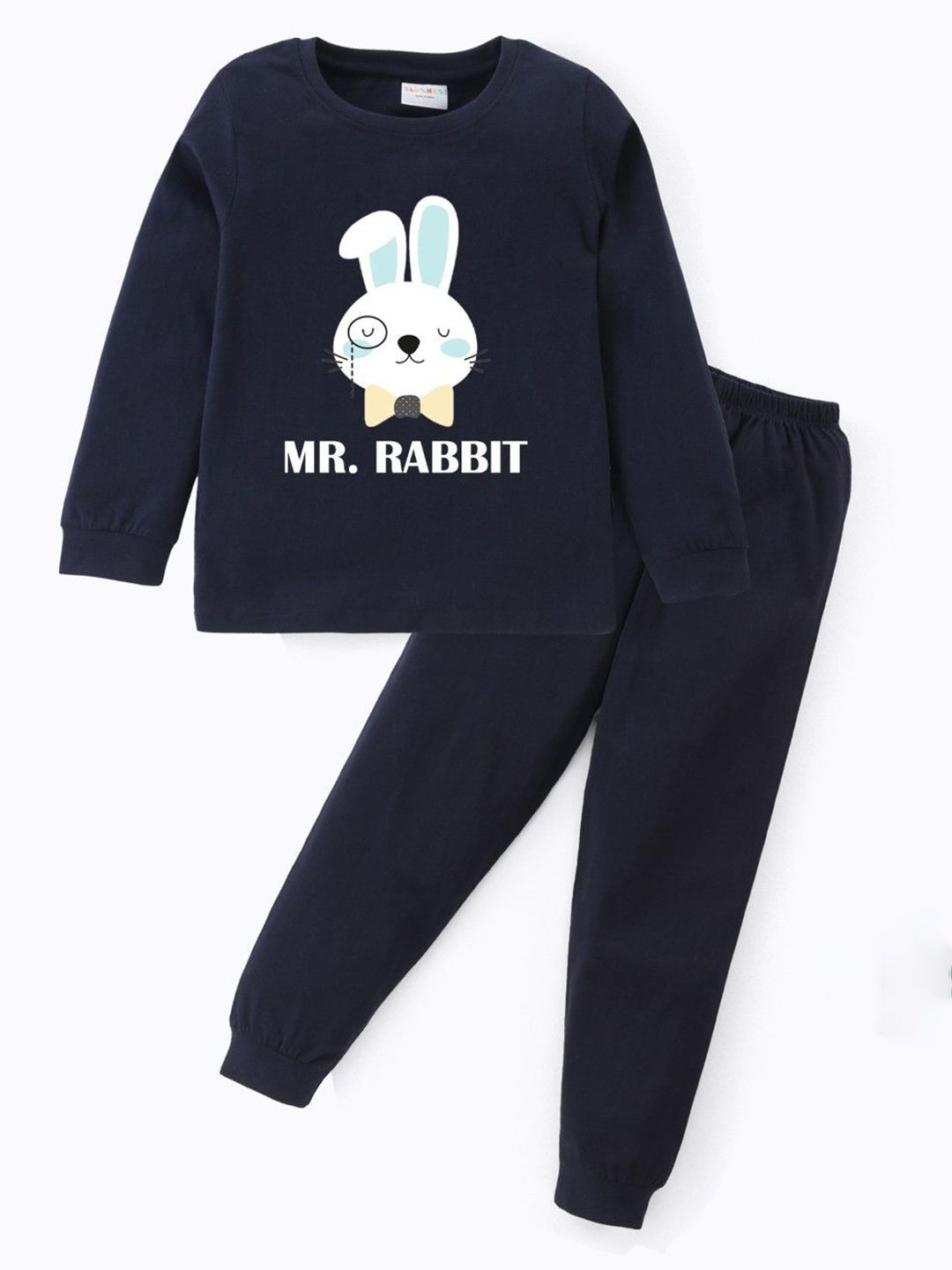 BLUSHES Kids Printed Round Neck Pure Cotton T-Shirt With Jogger
