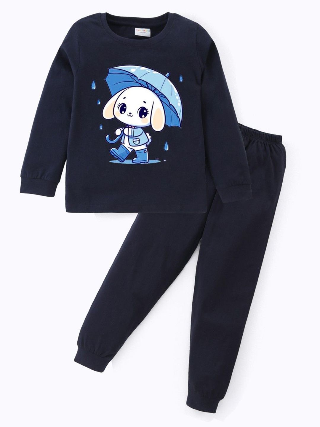 BLUSHES Kids Printed T-Shirt & Pyjamas Night Suits