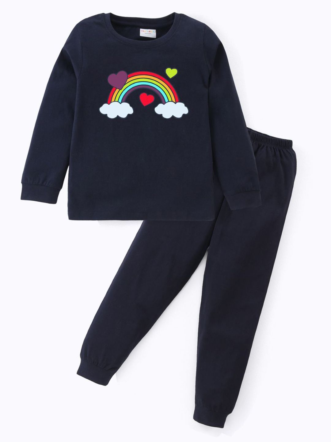 BLUSHES Kids Graphic Printed Pure Cotton Night Suits