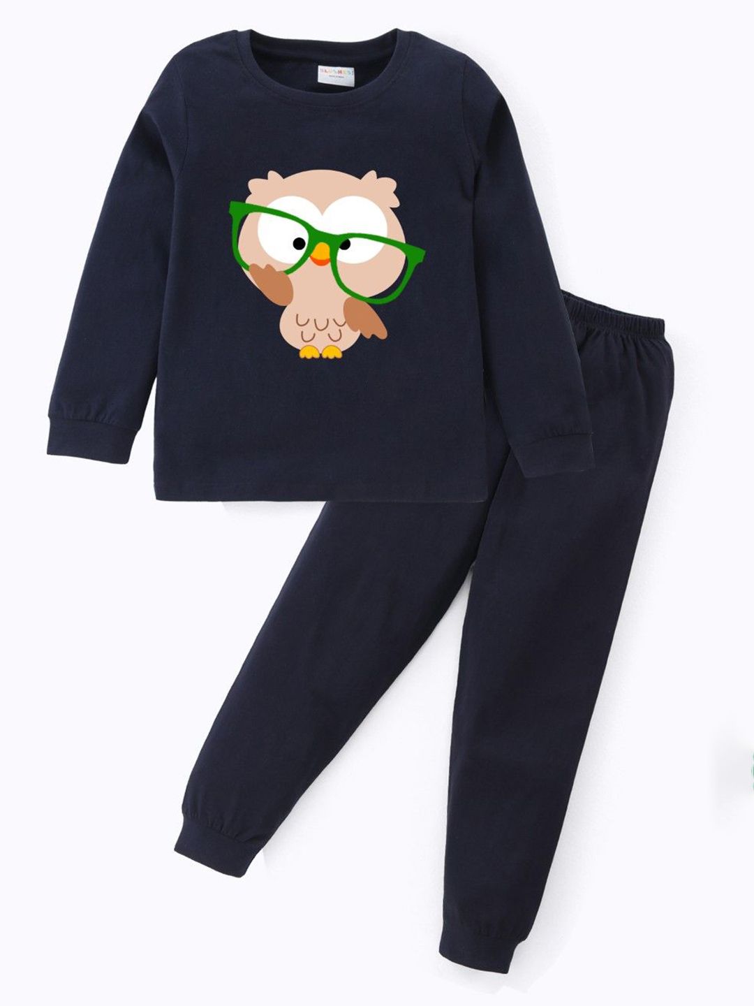 BLUSHES Kids Printed Round Neck Pure Cotton T-Shirt With Jogger