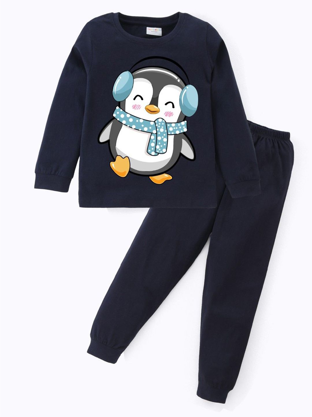 BLUSHES Kids Printed Round Neck Pure Cotton T-Shirt With Jogger