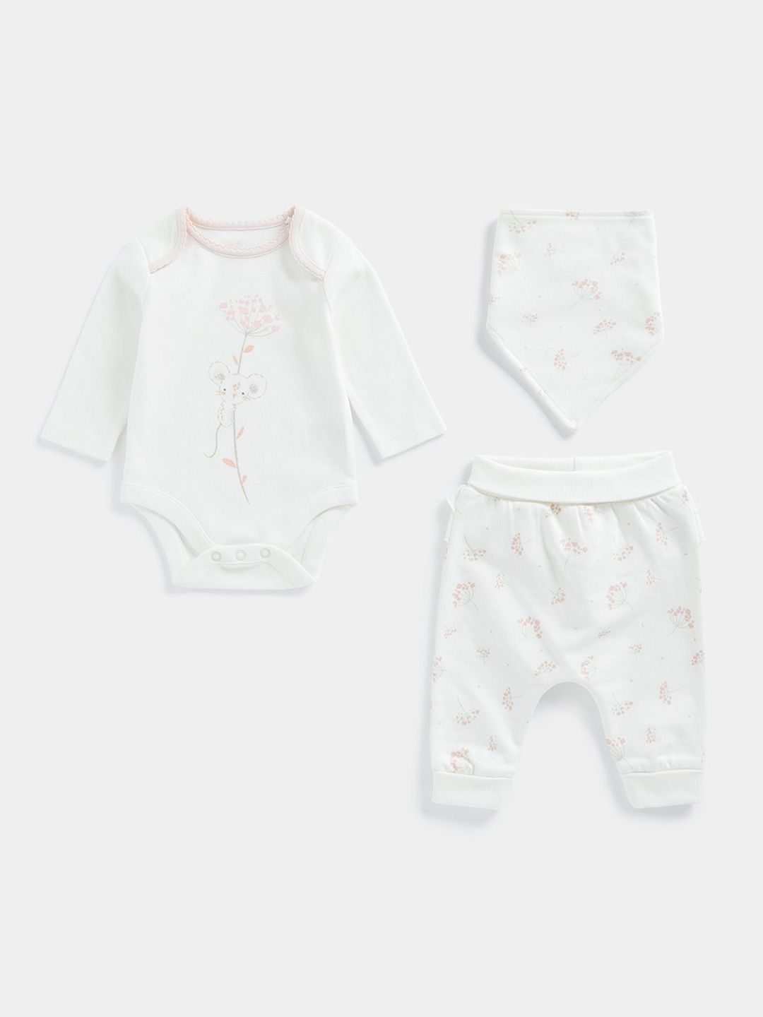 mothercare Girls Printed Pure Cotton T-Shirt With Jogger &