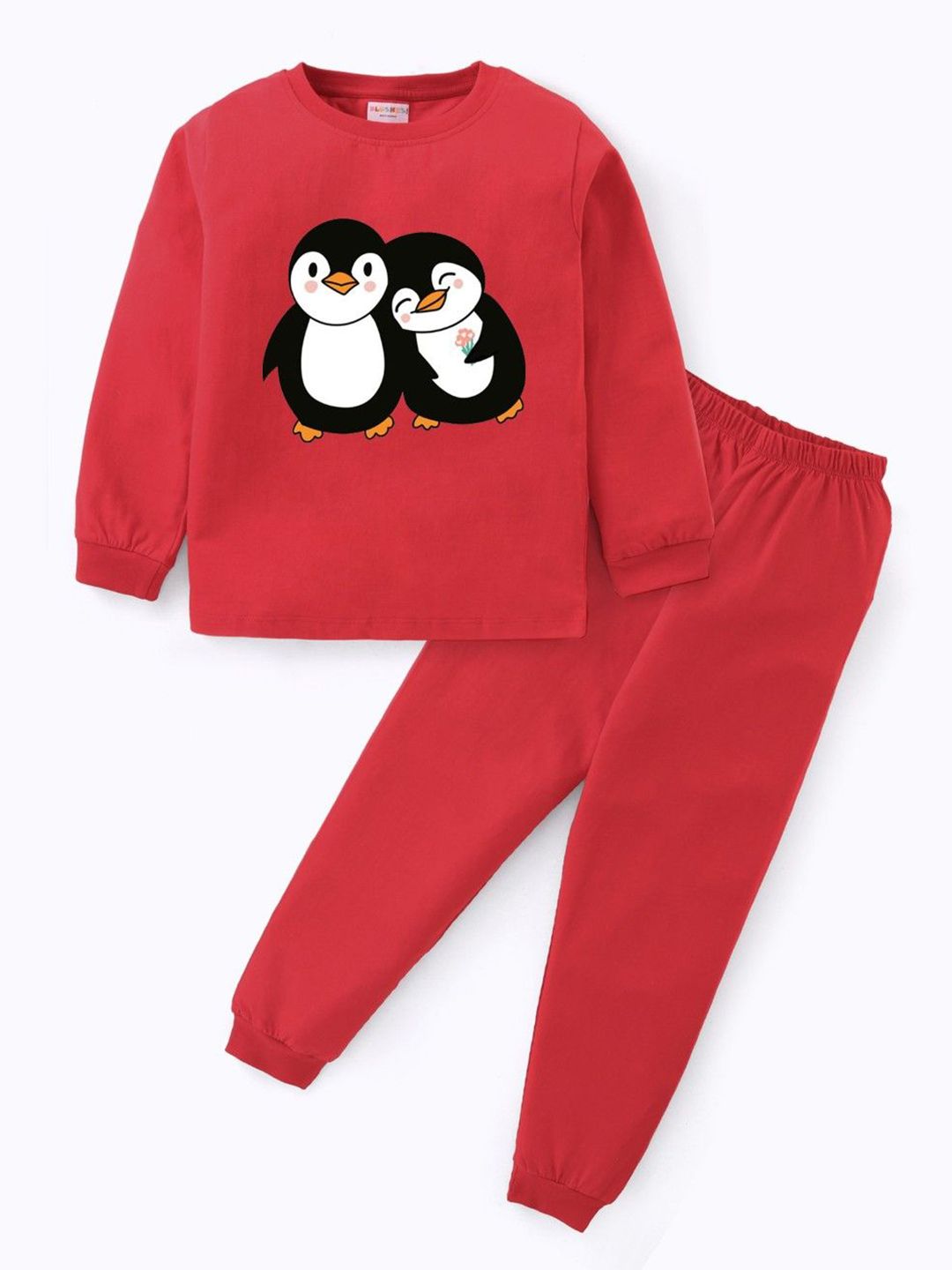 BLUSHES Kids Printed Round Neck Pure Cotton T-Shirt With Jogger