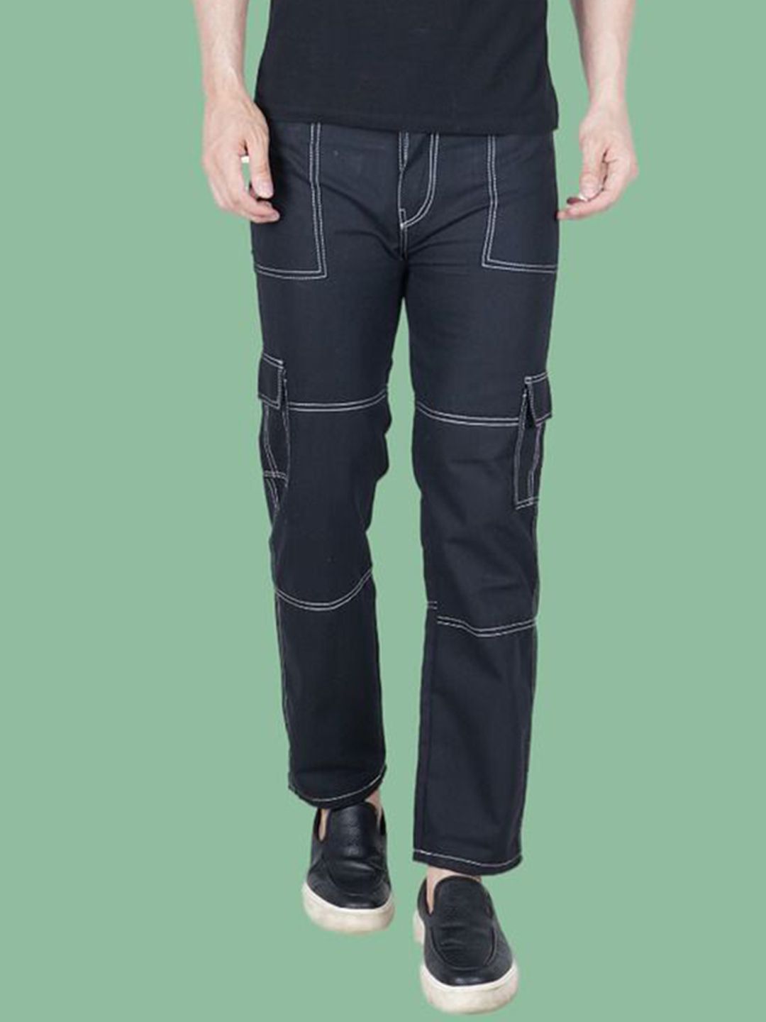 LINARIA Men Classic Tapered Fit Low Distress Jeans