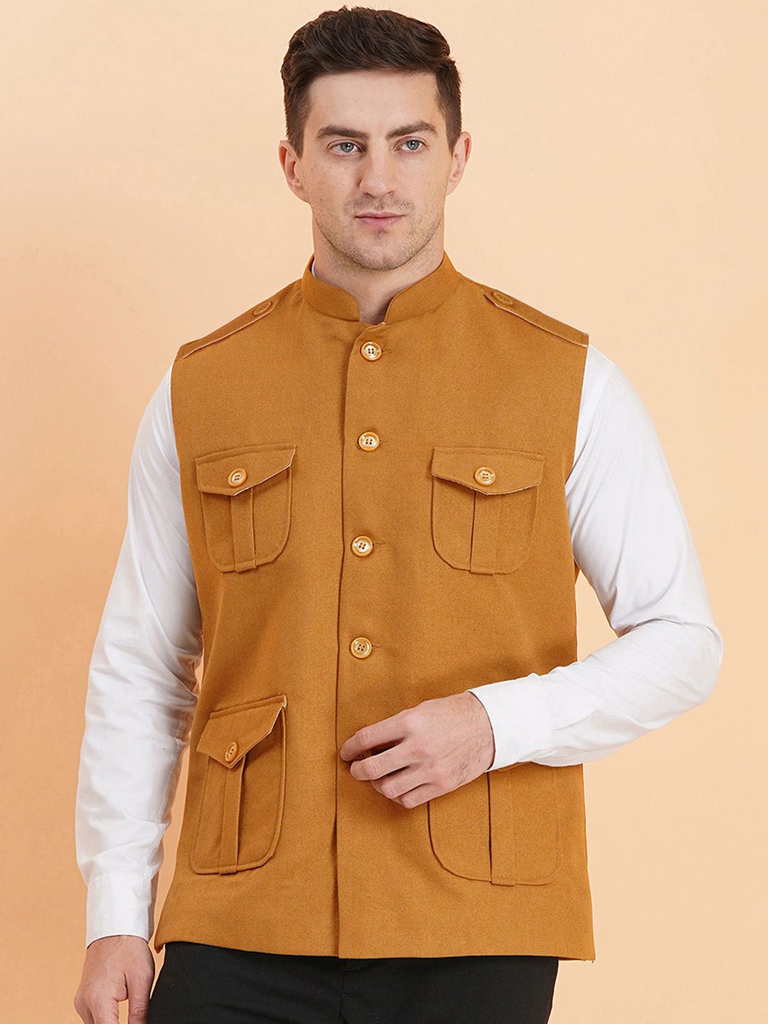 SG LEMAN Men Mandarin Collar Nehru Jacket