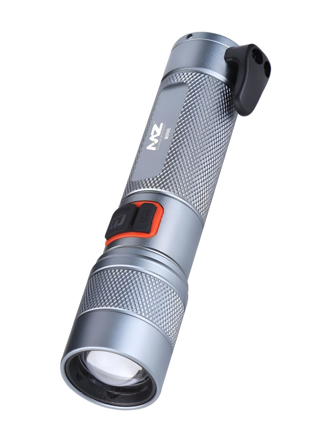 Buy MZ M986 Silver Toned Metal Rechargeable Led Flashlight