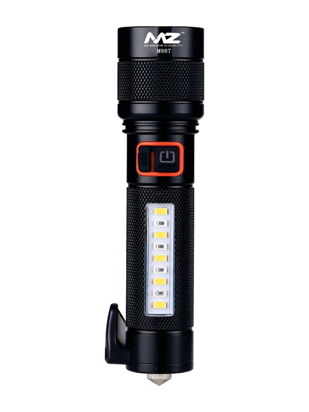 Buy MZ M987 Black Metal Rechargeable Led Flashlight - Flashlight
