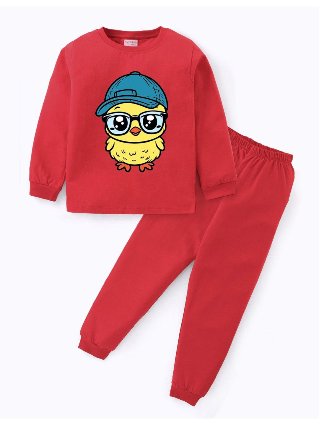 Blushes Kids Pure Cotton Graphic Printed T-shirt & Joggers Night Suits