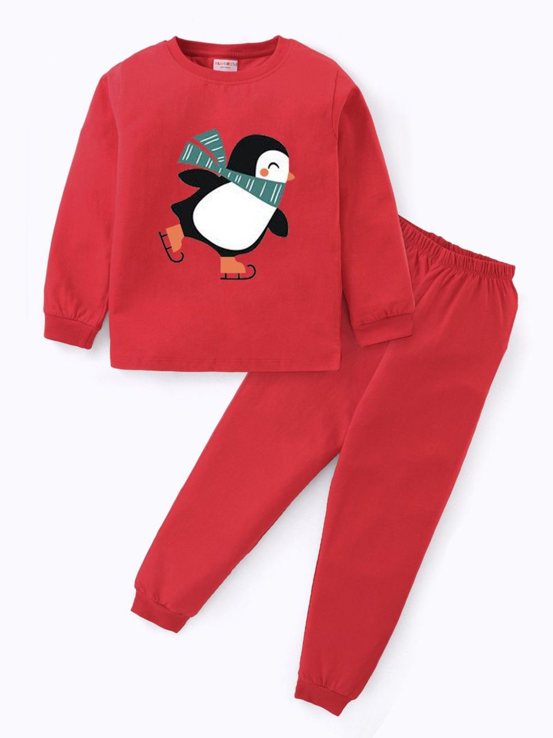BLUSHES Kids Graphic Printed Pure Cotton Night Suit