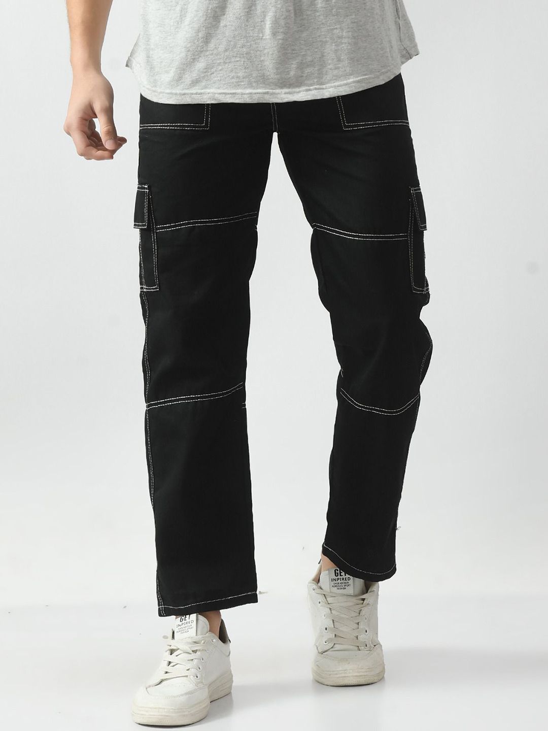 LINARIA Men Regular Fit Mid-Rise Classic Low Distress Jeans