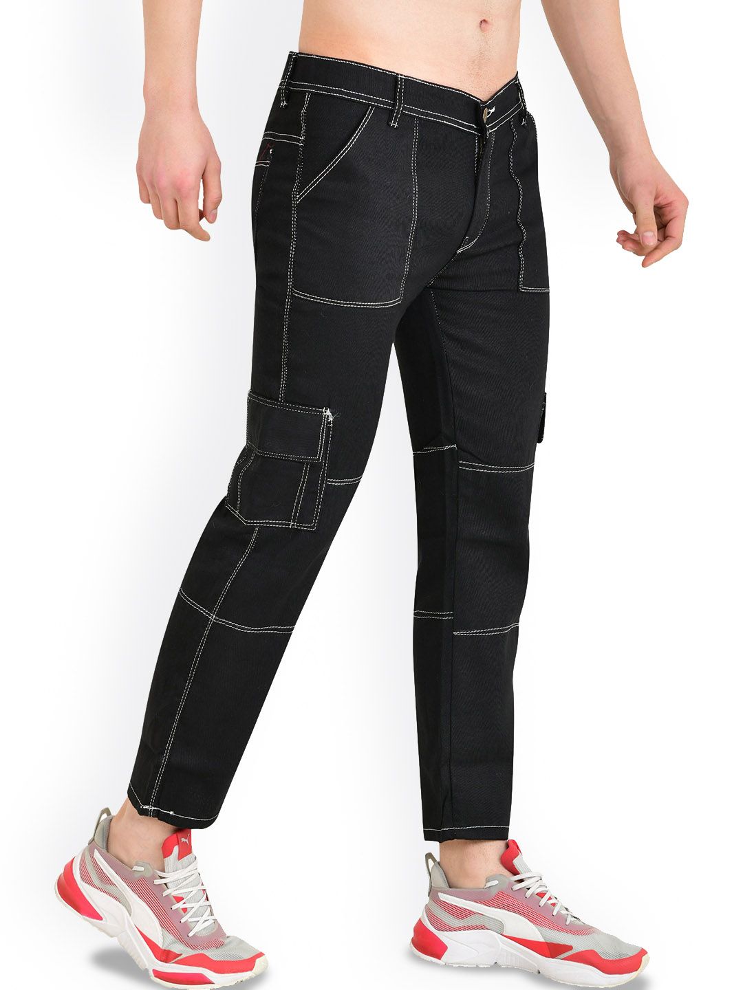 LINARIA Men Classic Slim Fit Cargo Styles Jeans