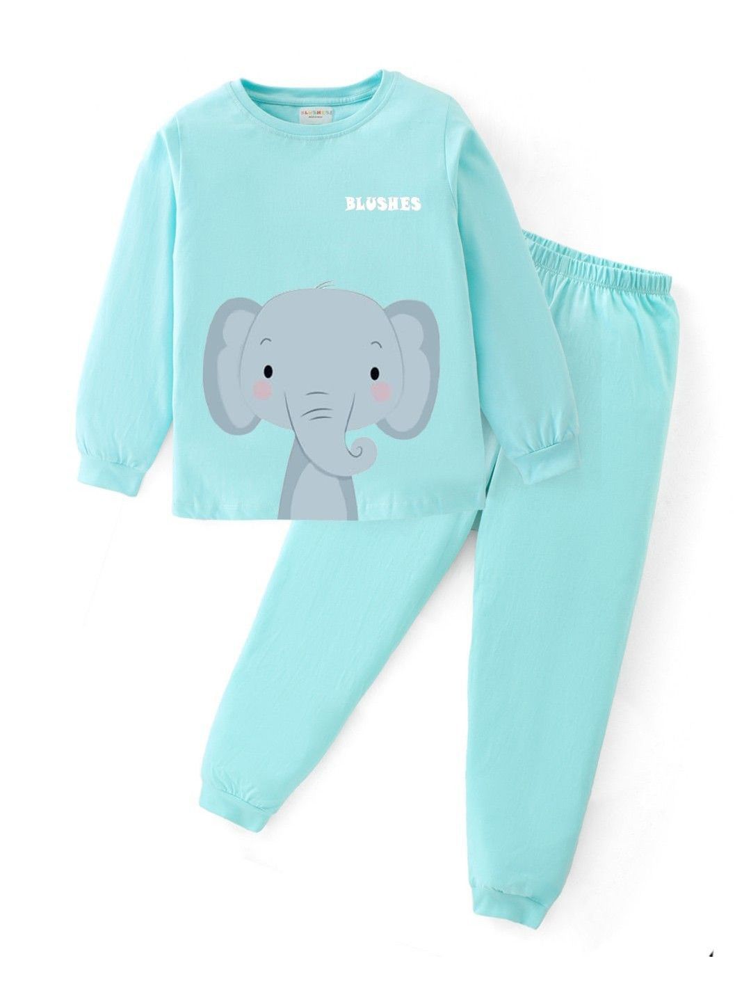 BLUSHES Kids Printed Round Neck Pure Cotton T-Shirt With Jogger