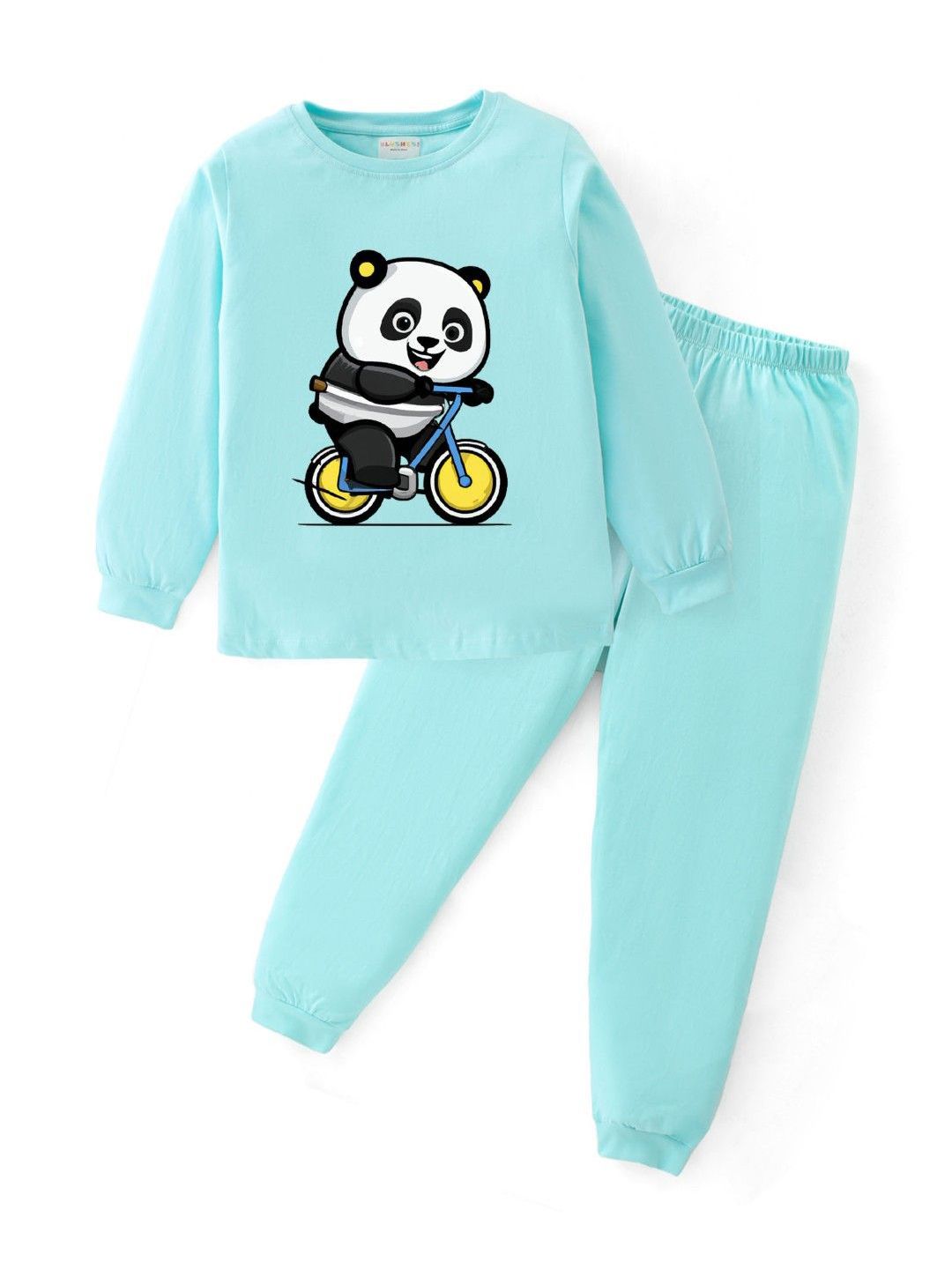 BLUSHES Kids Printed Round Neck Pure Cotton T-Shirt With Jogger