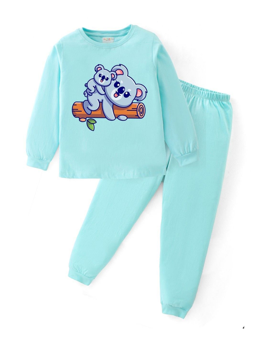 BLUSHES Kids Printed Round Neck Pure Cotton T-Shirt With Jogger