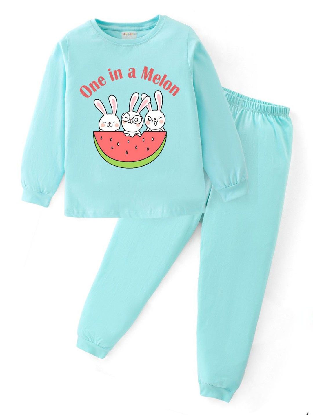BLUSHES Kids Printed Pure Cotton Night Suit