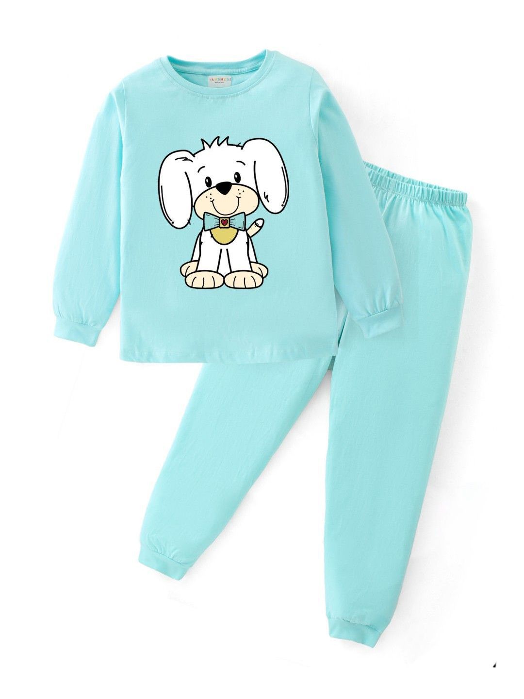 BLUSHES Kids Printed Pure Cotton Top With Joggers Night Suit