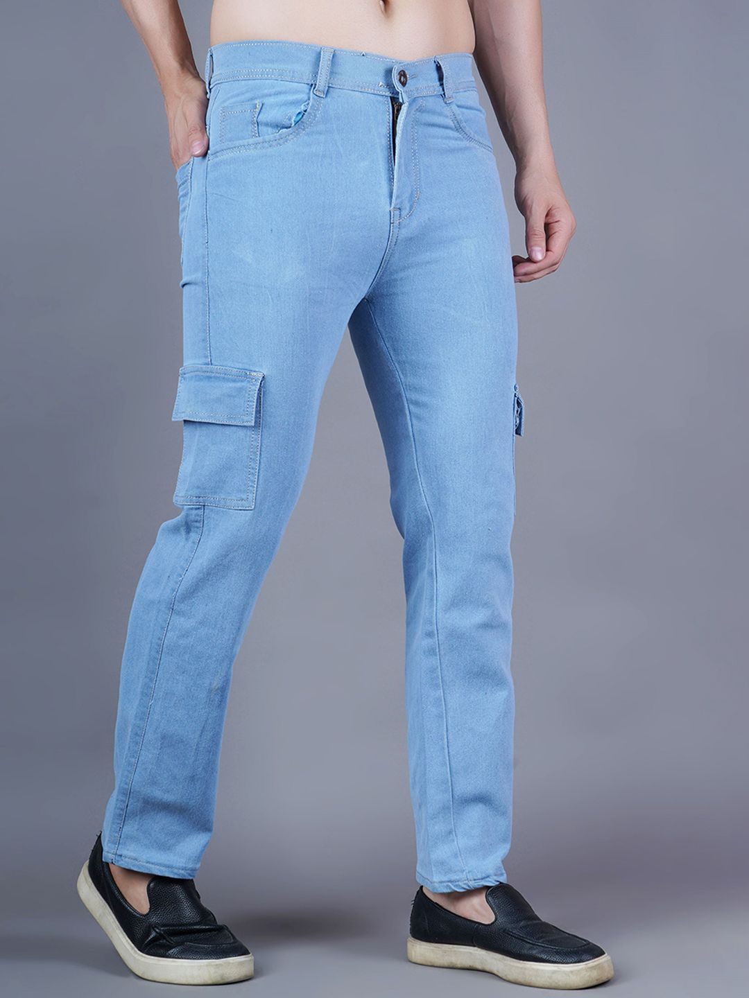 SZN Men Classic Relaxed Fit Light Fade Stretchable Jeans