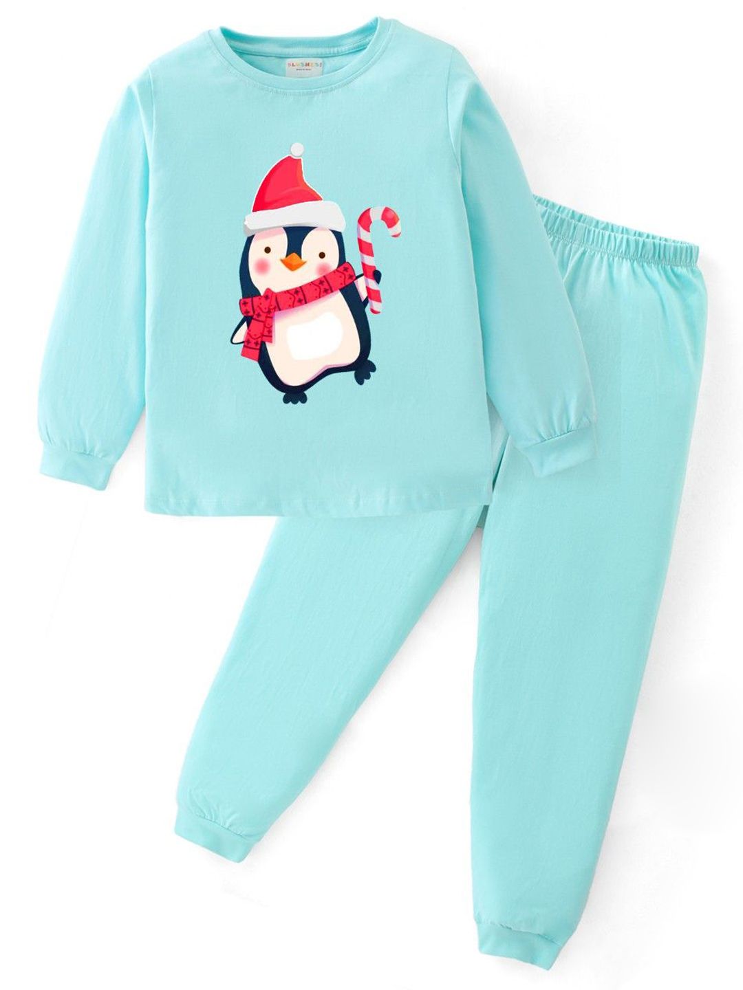 BLUSHES Kids Pure Cotton Printed T-shirt & Joggers Night suit