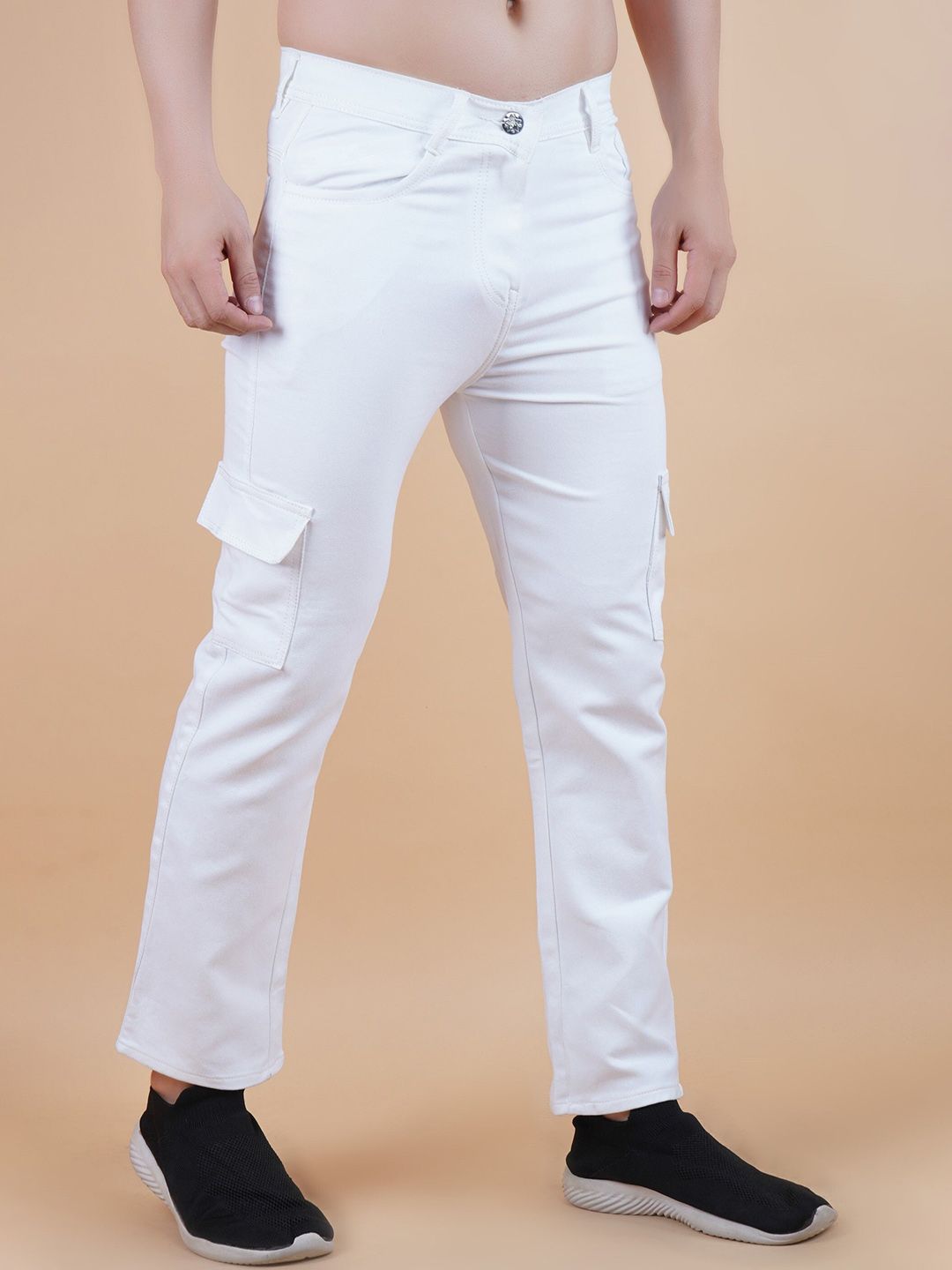 LINARIA Men Classic Slim Fit Stretchable Cargo Styles Jeans