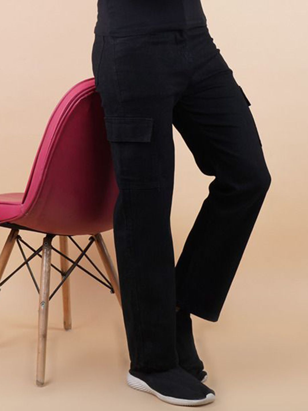 LINARIA Men Classic Relaxed Fit Stretchable Cargo Styles Jeans