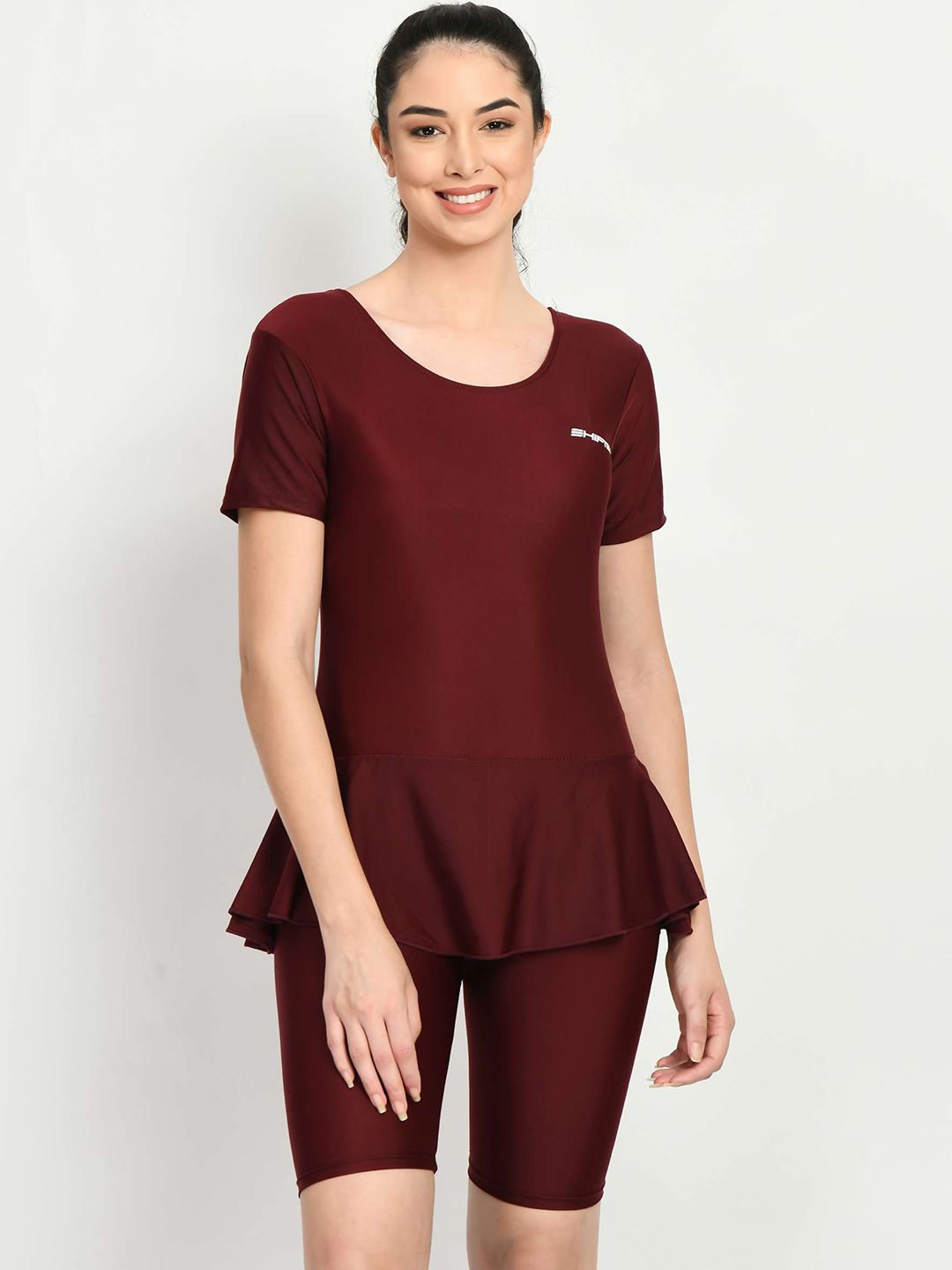SHIFTER Women Round-Neck One-Piece Swimming Dress