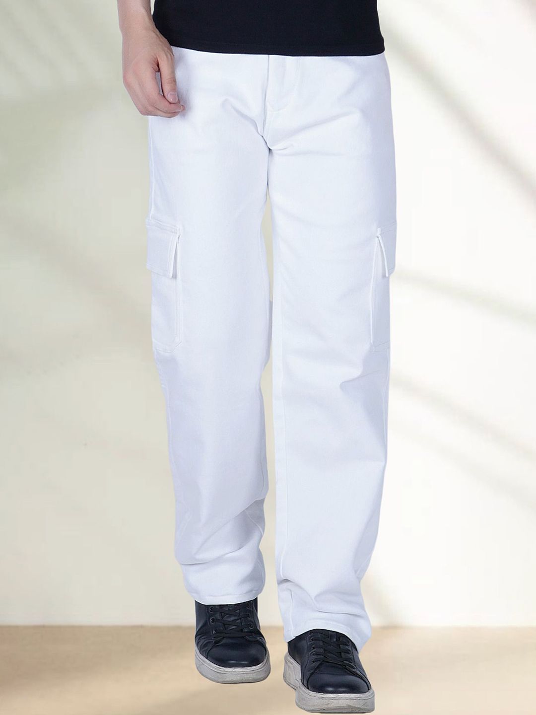 LINARIA Men Classic Relaxed Fit Stretchable Mid-Rise Jeans
