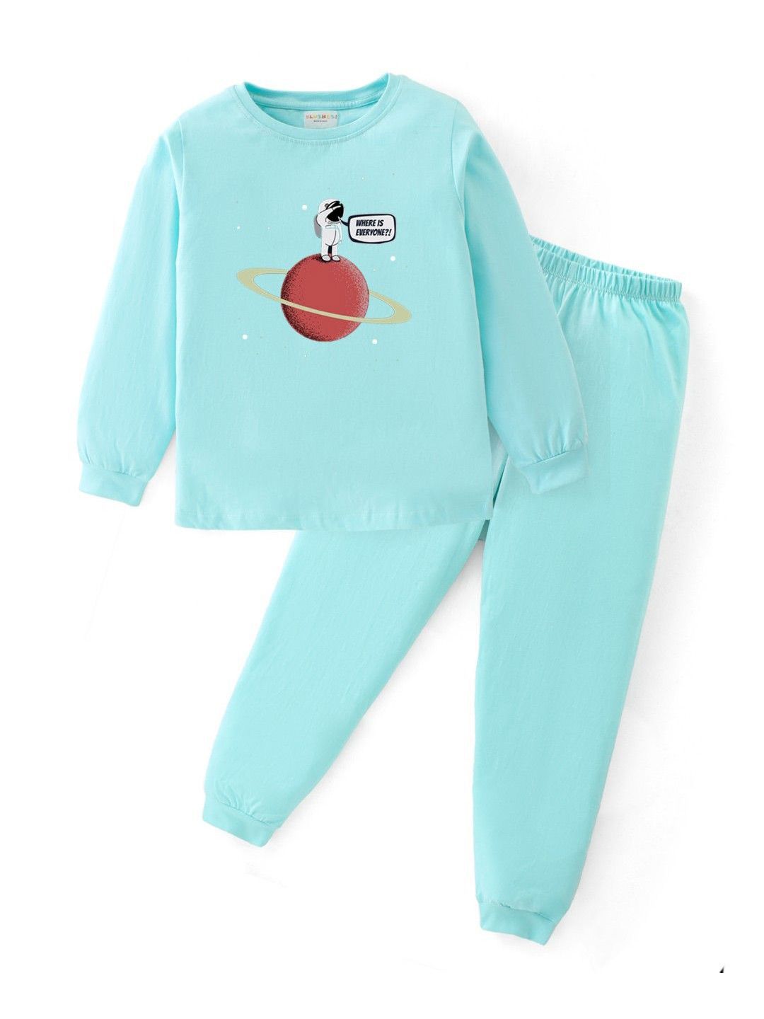 BLUSHES Kids Printed Pure Cotton Night Suit