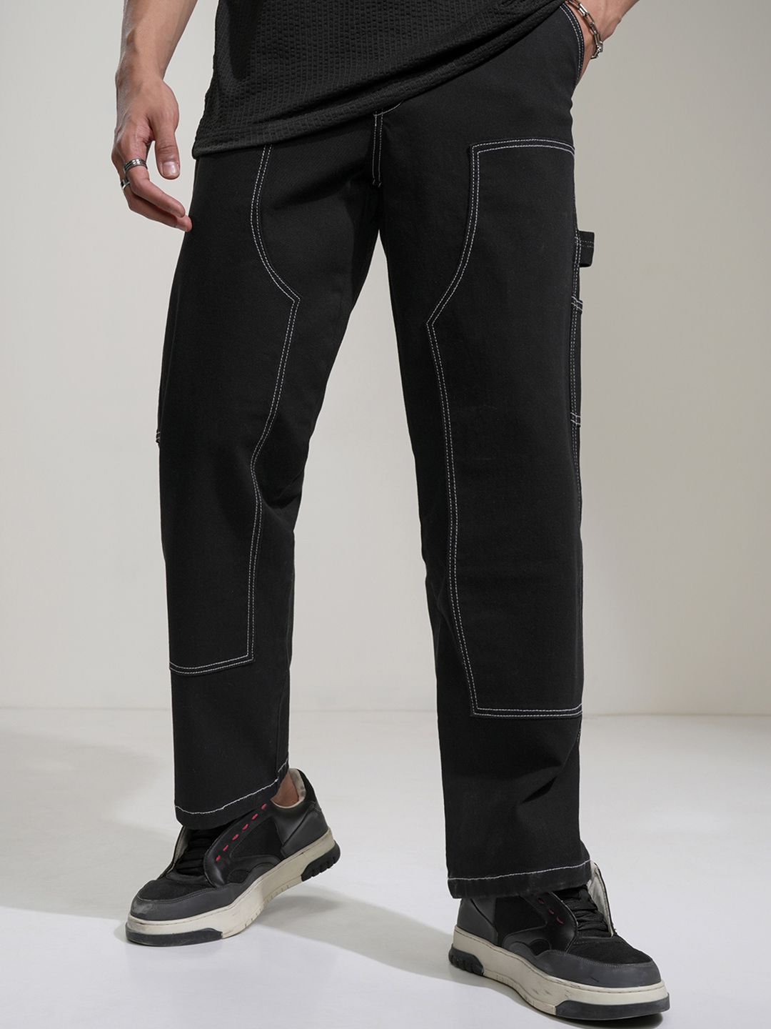 HIGHLANDER Men Straight Fit Heavy Fade Stretchable Jeans