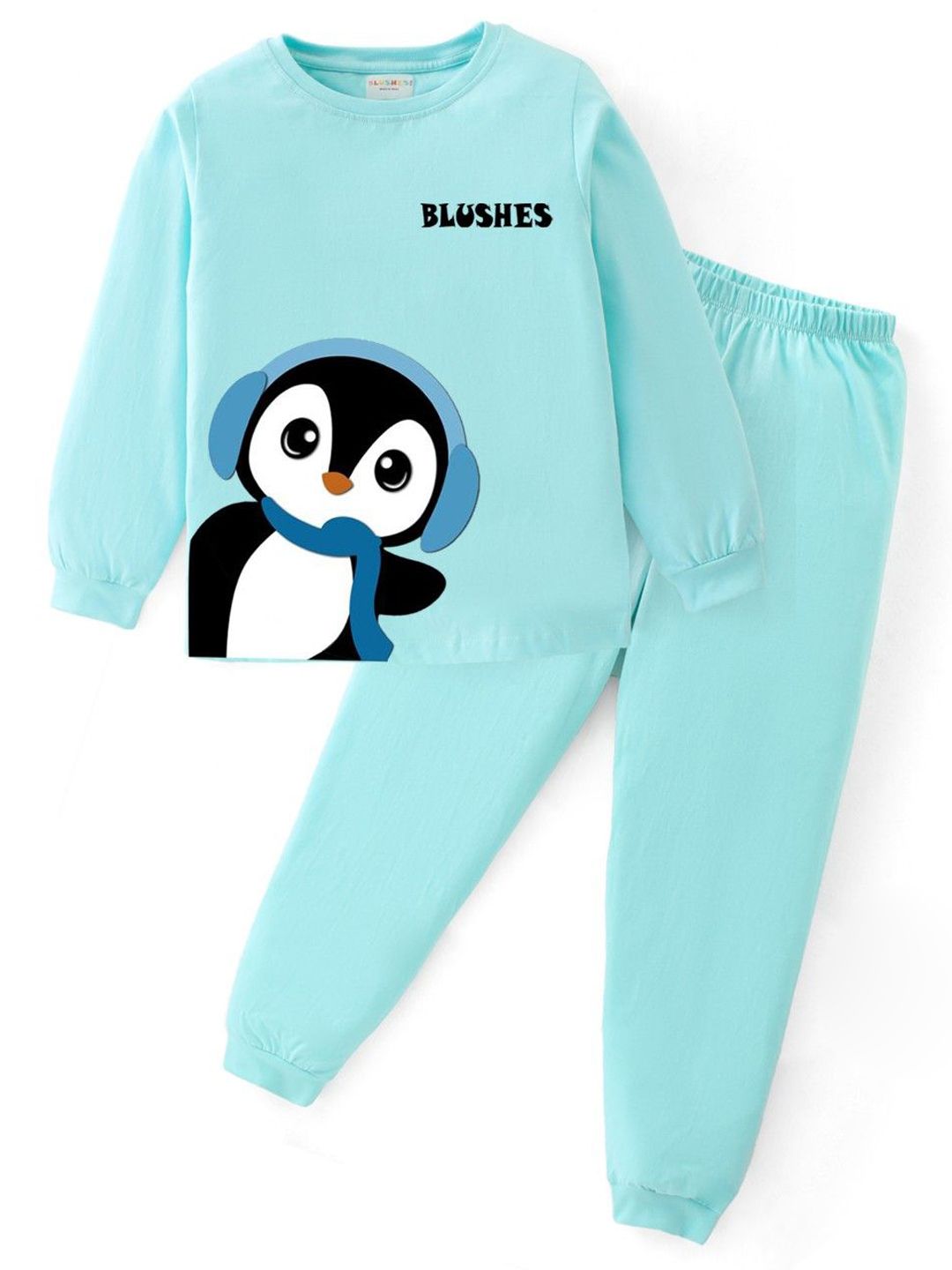 BLUSHES Kids Pure Cotton Printed T-shirt & Joggers Night suit