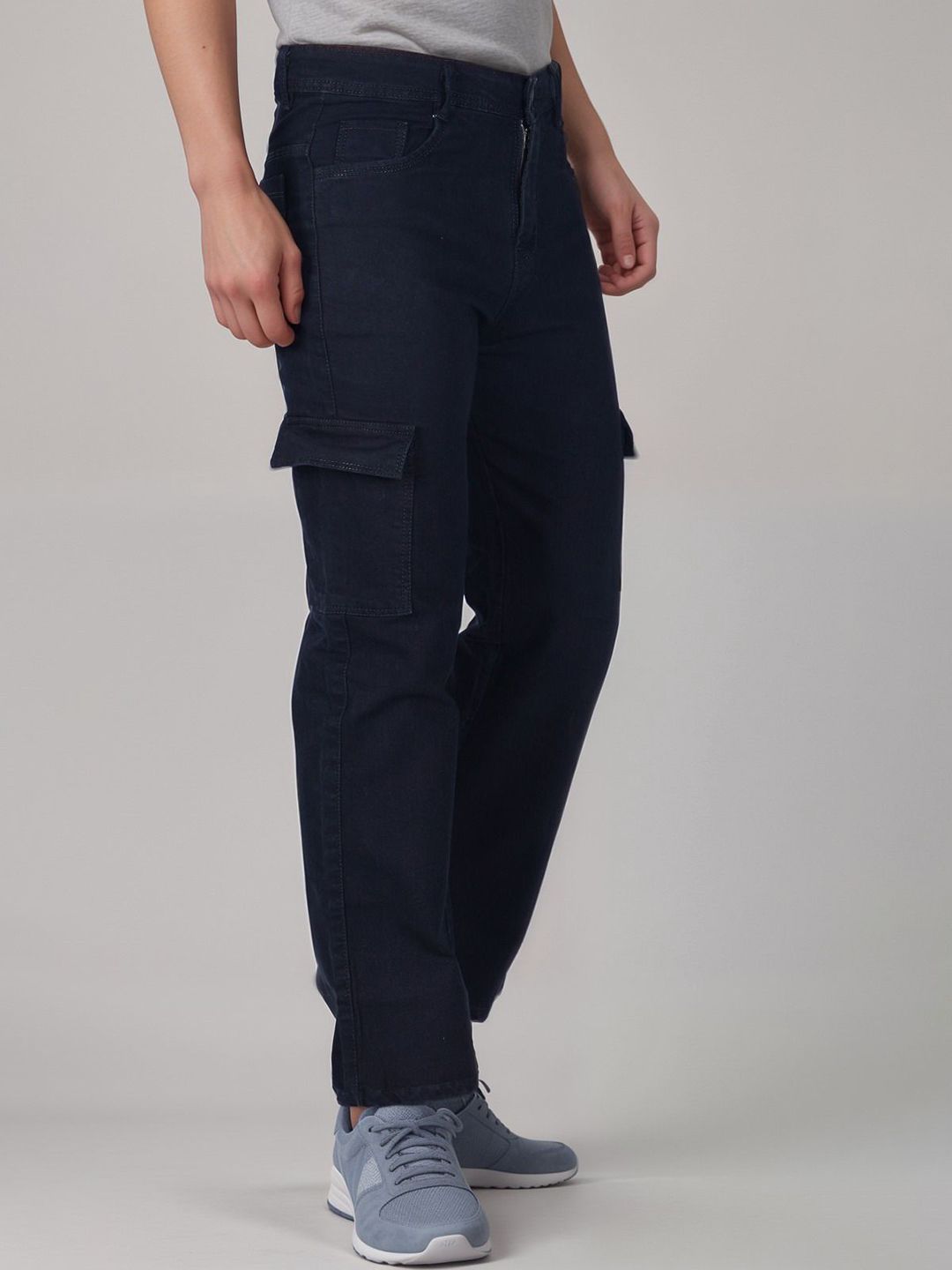 LINARIA Men Classic Relaxed Fit Stretchable Cargos Jeans