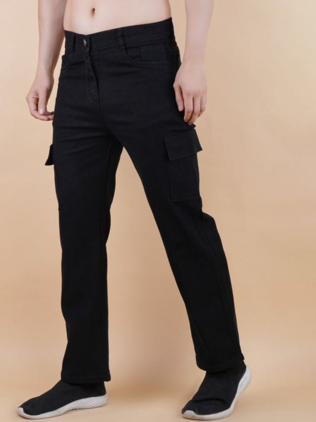 LINARIA Men Classic Mid-Rise Cargo Styles Jeans
