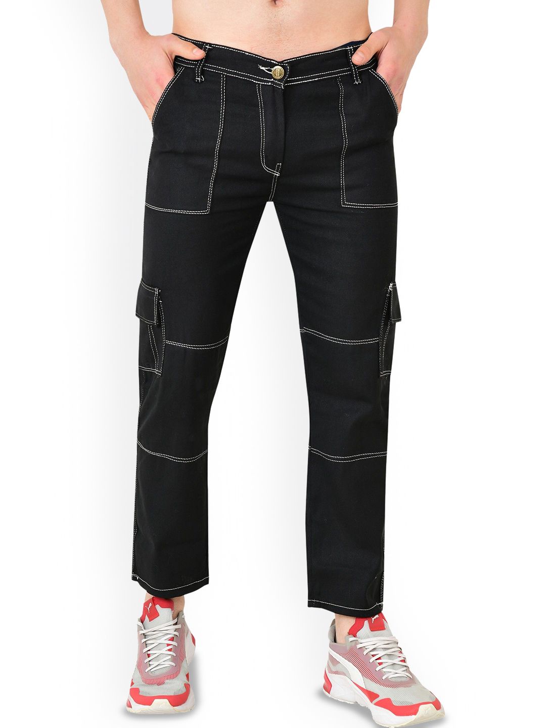 LINARIA Men Classic Slim Fit Cotton Cargo Styles Jeans