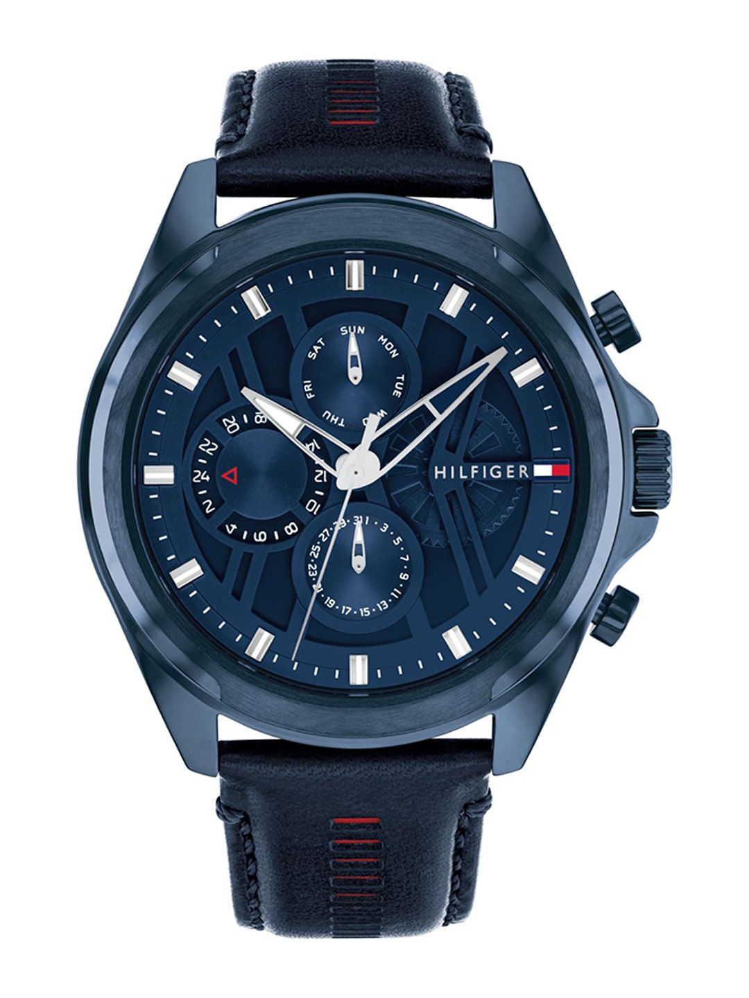 Tommy Hilfiger Tommy Hilfiger Men Textured Dial & Leather Straps Chronograph Analogue Watch TH1710655