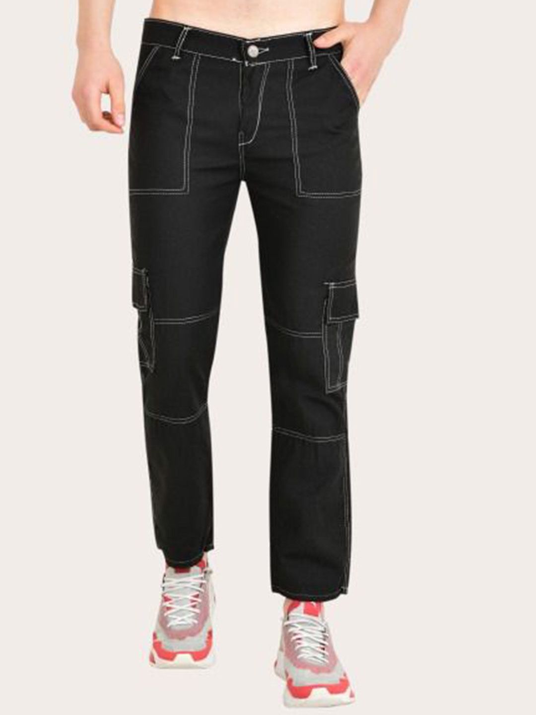 LINARIA Men Classic Slim Fit Cargo Styles Cotton Jeans