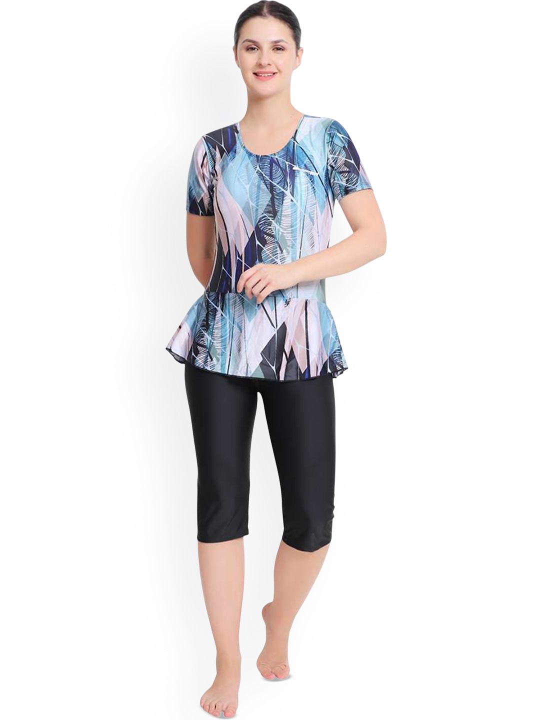 SHIFTER Women Printed Medium Coverage Swimming Dress
