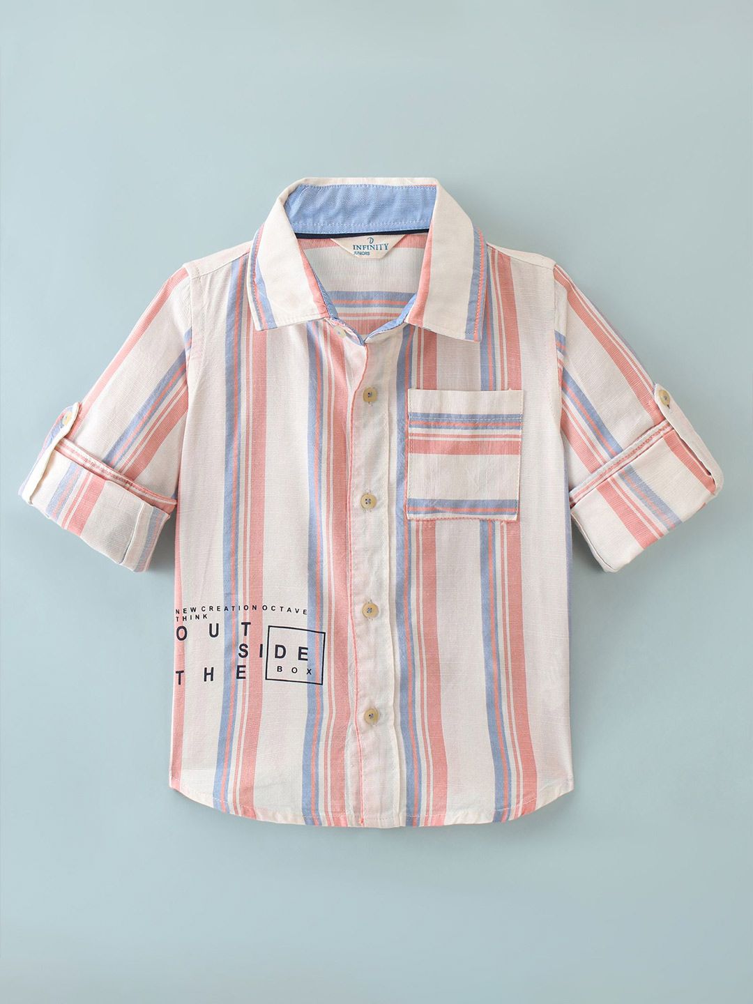 Infinity Boys Multi Stripes Opaque Striped Casual Shirt