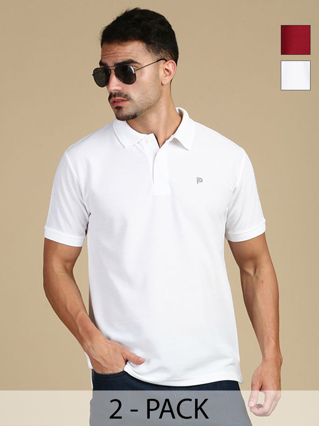 LUX PARKER Men 2 Polo Collar T-shirt
