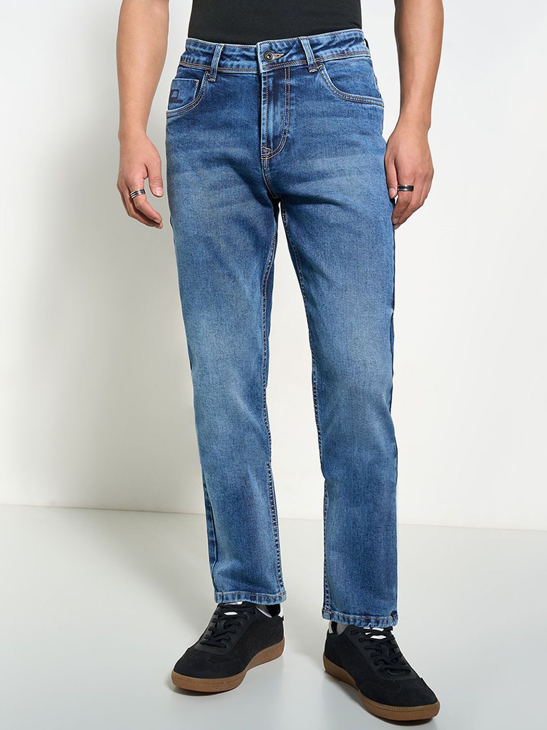 SF JEANS by Pantaloons Men Skinny Fit Low Distress Heavy Fade Jeans