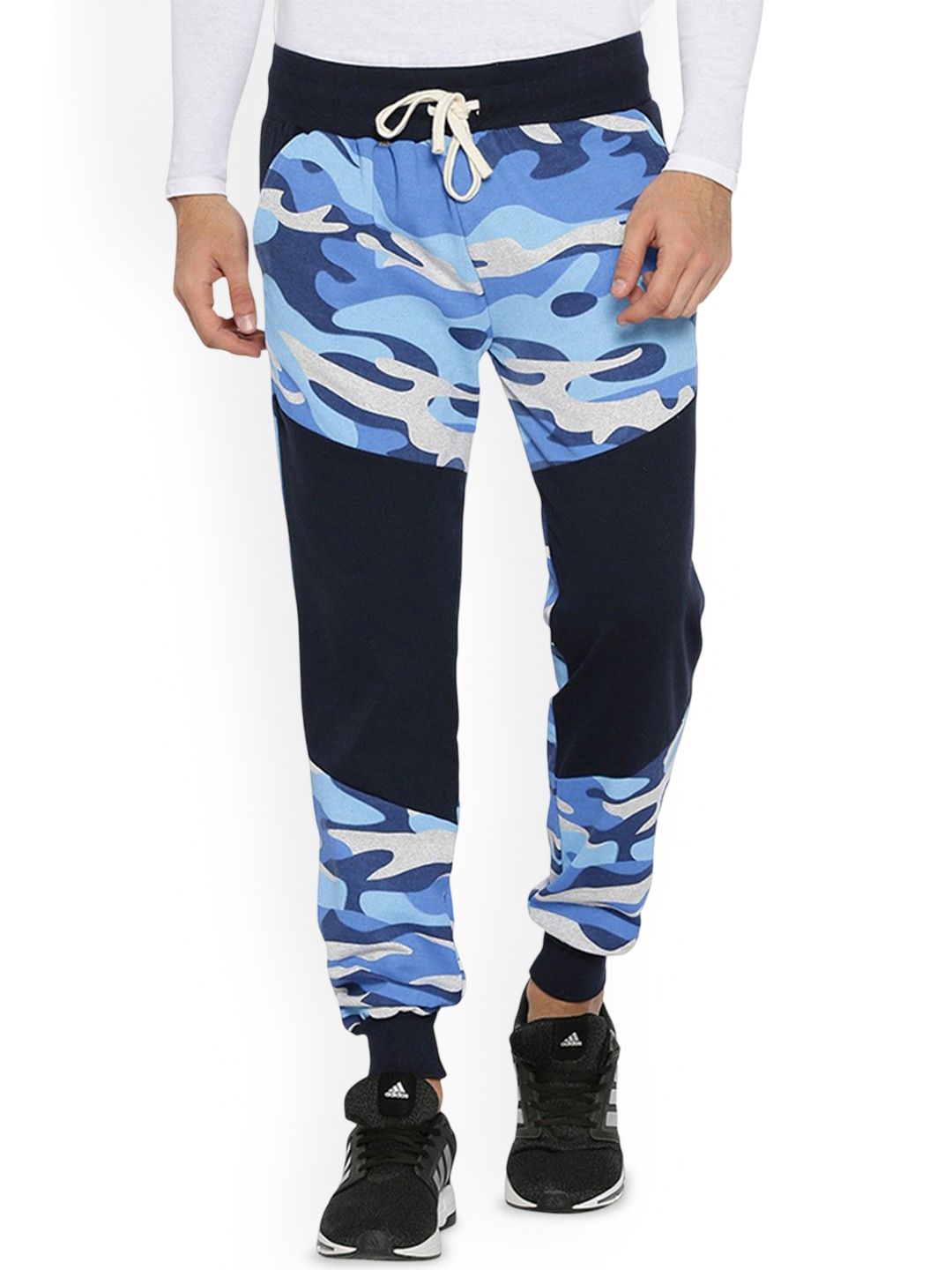 CAHOOT Men Abstract Printed Cotton Regular Fit Mid-Rise Joggers