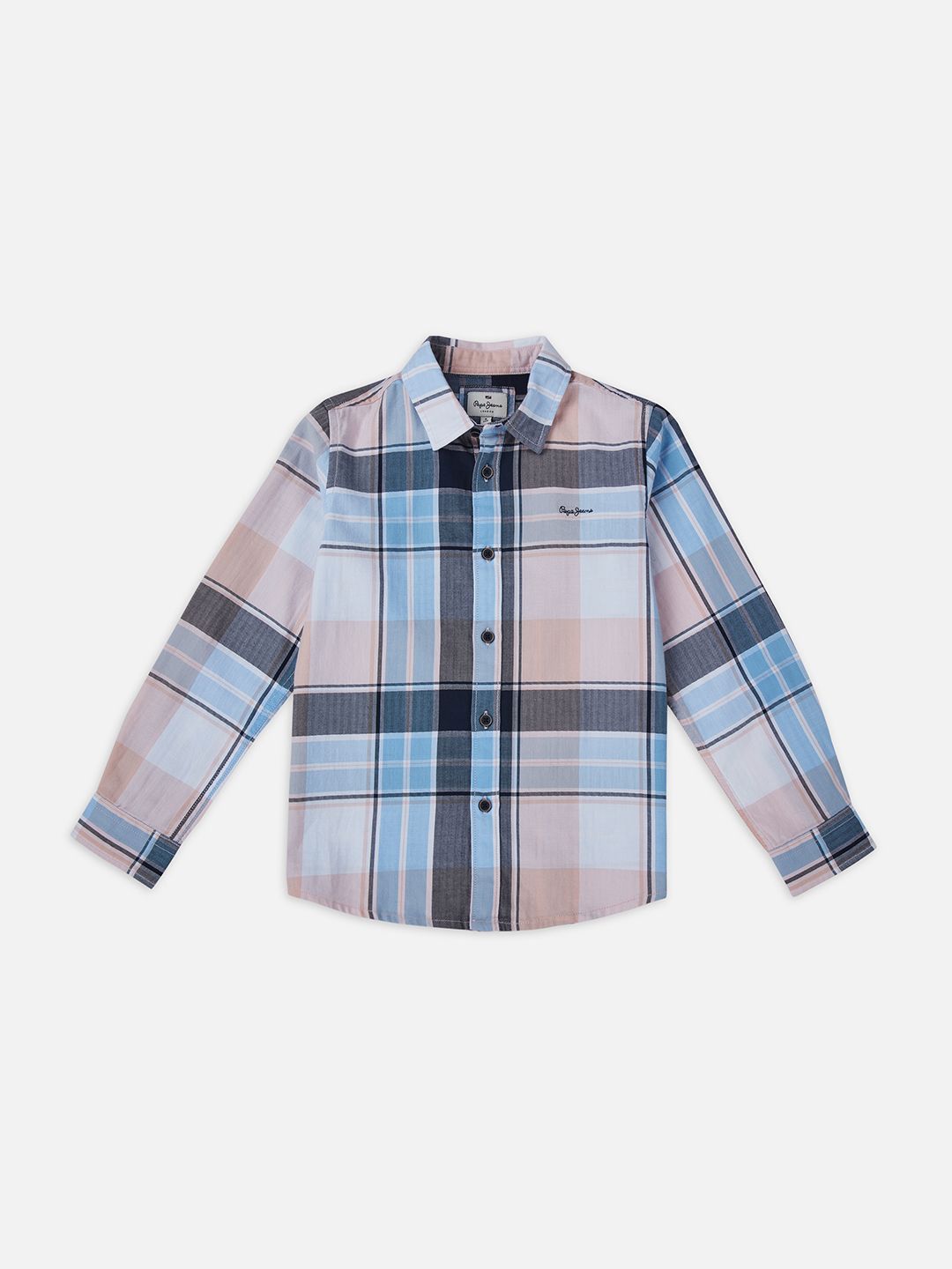 Pepe Jeans Boys Spread Collar Tartan Checked Cotton Casual Shirt
