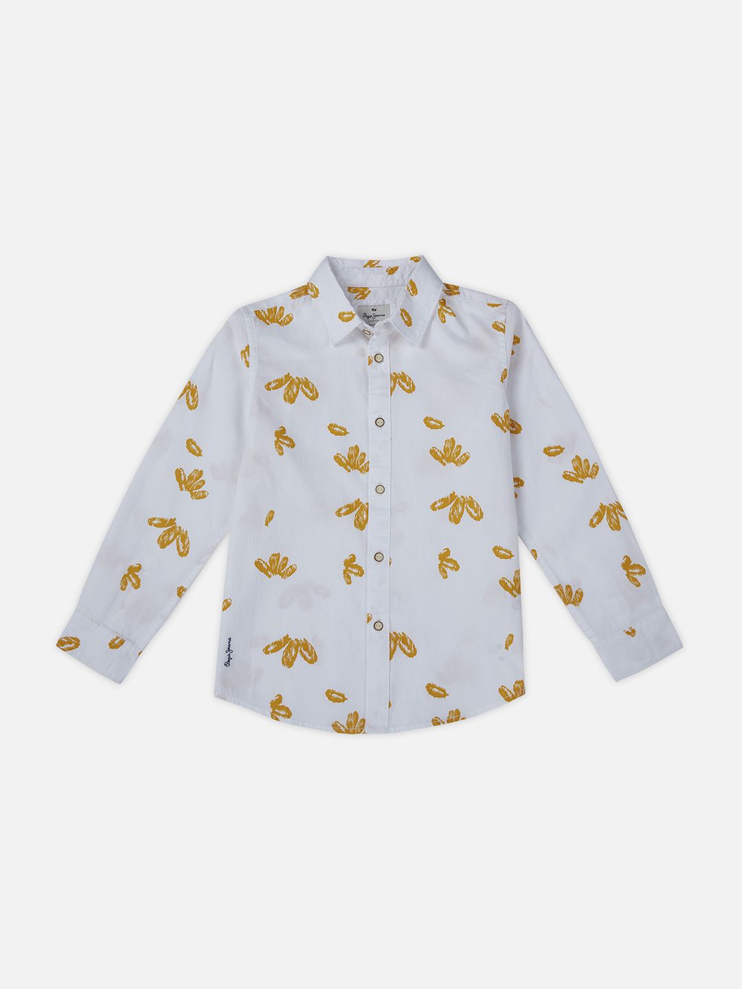 Pepe Jeans Boys Spread Collar Conversational Printed Cotton Casual Shirt