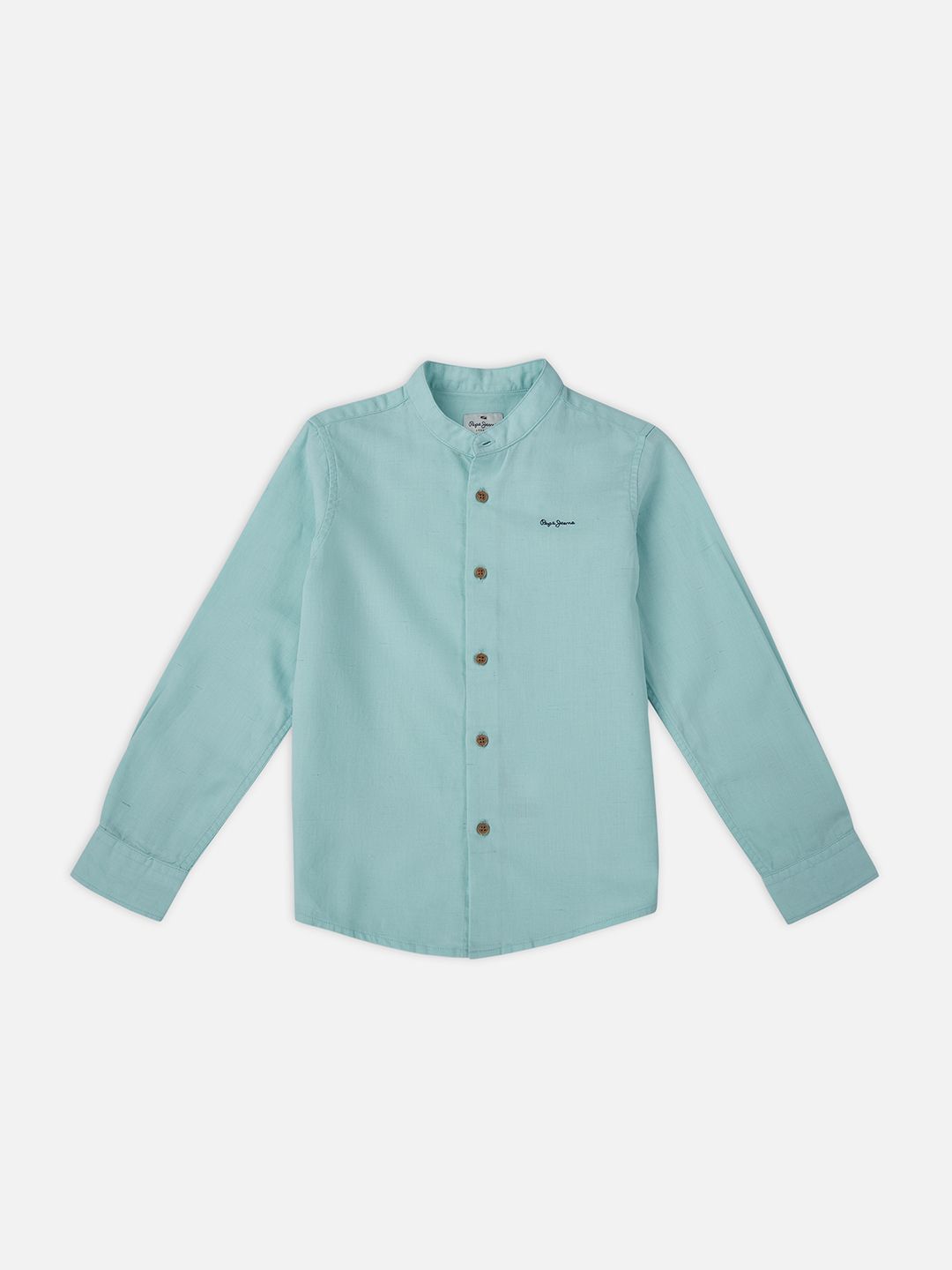 Pepe Jeans Boys Band Collar Solid Cotton Casual Shirt