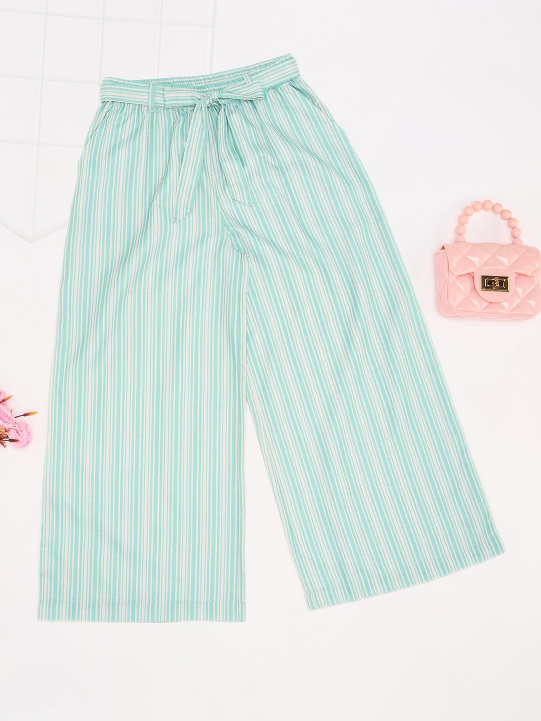 AKKRITI BY PANTALOONS Girls Striped Palazzos