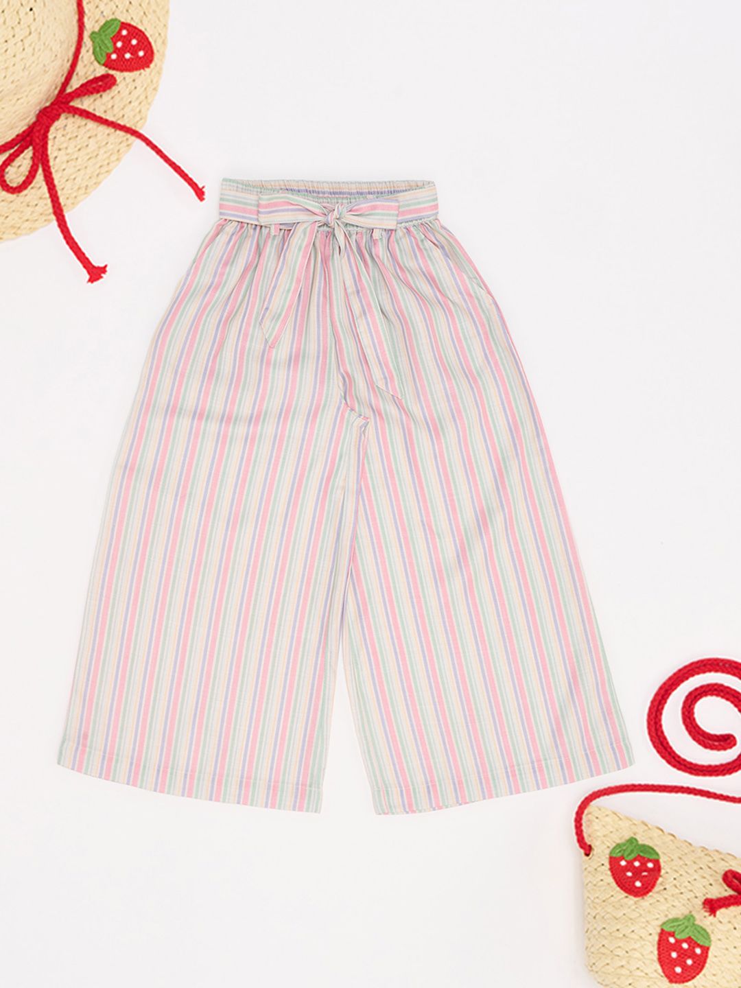 AKKRITI BY PANTALOONS Girls Striped Palazzos