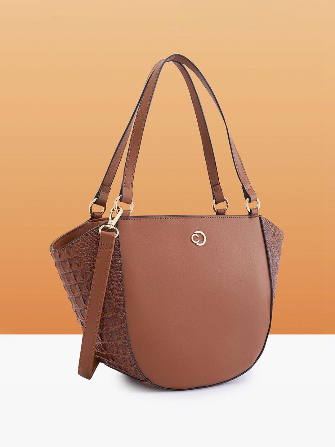 Caprese Caprese Felix Women Tan Large Satchel Bag