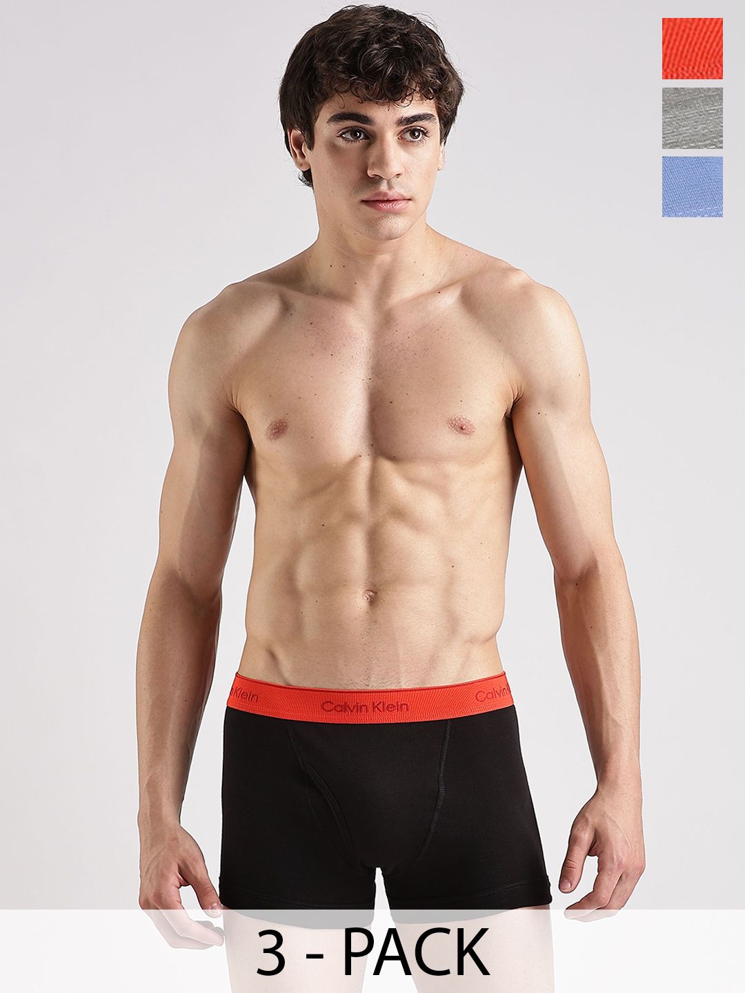 Calvin Klein Underwear Pack Of 3 Pure Cotton Mid-Rise Short Trunk NB4002821