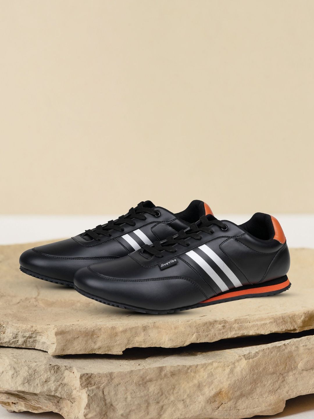 EZOK Men Striped Lace-Ups Sneakers