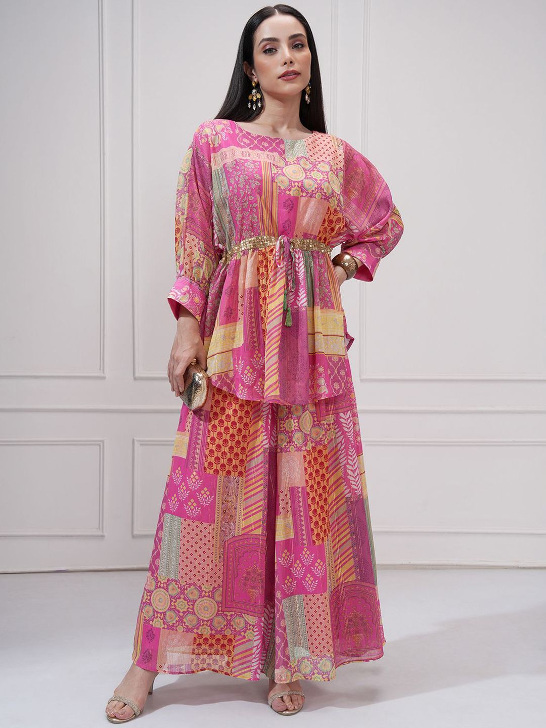 Vishudh Printed Kimono Top & Palazzo Co-Ord Set