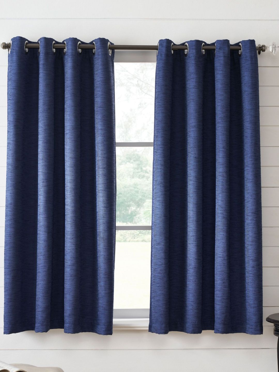 Deco Window Blue 2 Pieces Room Darkening Window Curtain