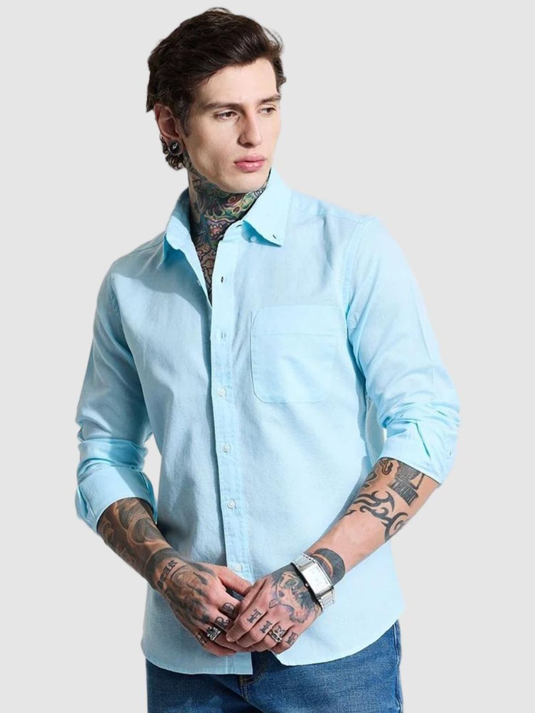 Men Smart Slim Fit Button-Down Collar Solid Casual Shirt Offers & Cashback